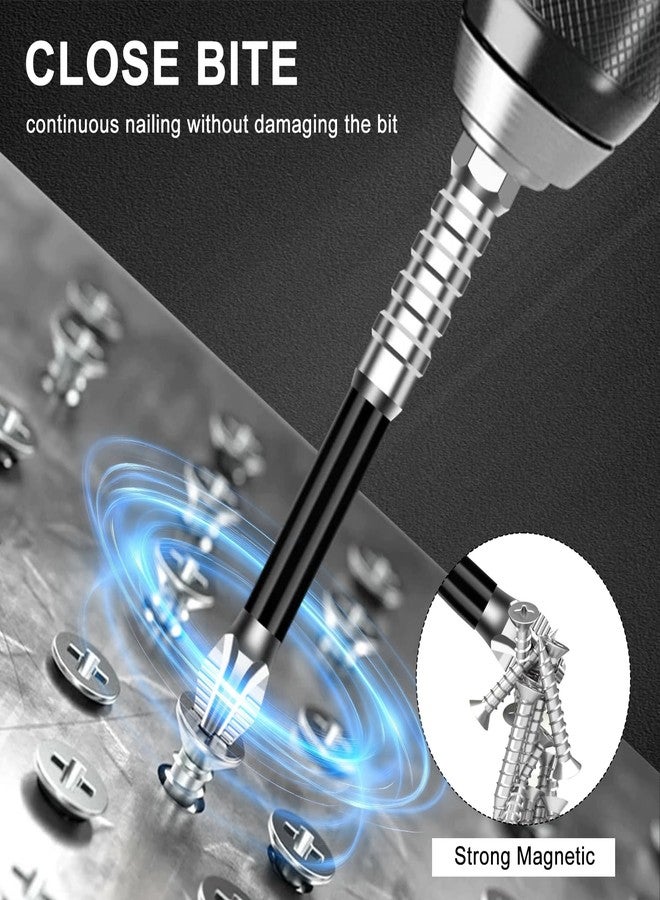 CoolShef مجموعة رؤوس مفكات مغناطيسية عالية من CoolShef - 6 قطع رؤوس مثقاب PH2 مانعة للانزلاق مع شريط تخزين | مجموعة رؤوس مثقاب من سبائك الصلب لمفك البراغي الصدمي، ملحقات أدوات كهربائية متينة - Image 3